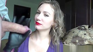 Black leather gloves