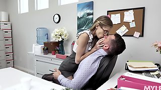 Skinny long legged nerdy secretary..