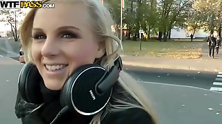 Blue- eyed blonde woman does not want..