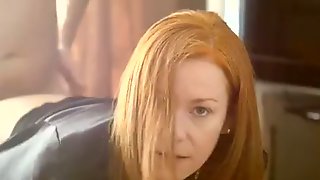 Red haired quite pallid nympho with..