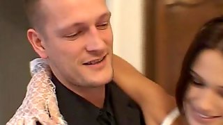 Wedding day anal sex with creampie