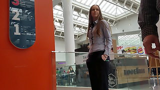 Pretty office girl with hot ass