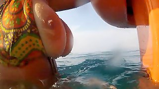 Underwater sex swiming cumshot